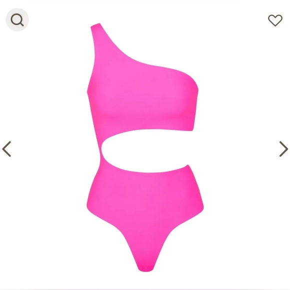 SKIMS Tops - SKIMS One-Shoulder Cutout Bodysuit in Hot Pink